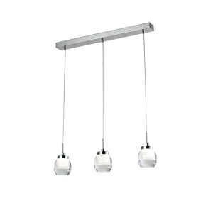 Candil Led Pearl Triple 15 W Cromo Marca Leon Iluminación