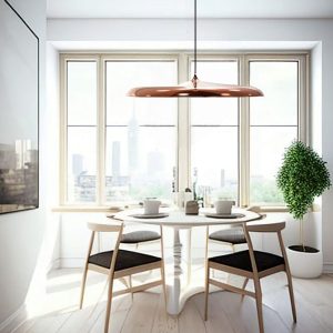 Candil LED FLATUN Oro Rosado 24W Marca Leon Iluminación