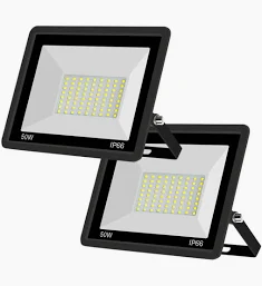 Reflector LED 50 W (500 W) Exterior Luz Blanca 2 PIEZAS